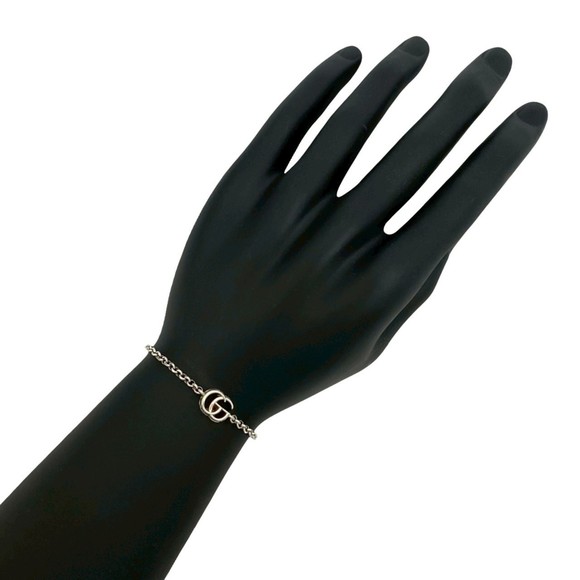 GUCCI Double G motif bracelet in 925 silver with a chain and bangle (9814) - Picture 1 of 5